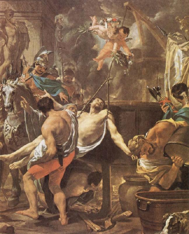 Brun, Charles Le The Martyrdom of St John the Evangelisth at the Porta Latina oil painting picture